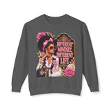 Crewneck Sweatshirt — 'Different Mindset, Different Life' Floral Afrocentric Design