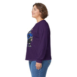 Skateboard Bunny Long Sleeve Tee — Blue Rabbit Skate Graphic