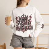 Crewneck Sweatshirt – 'Fear Nothing' Gothic Crown Graphic