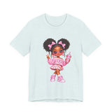 Cute Girl Graphic Tee — Pink Cartoon Doll Illustration T-Shirt