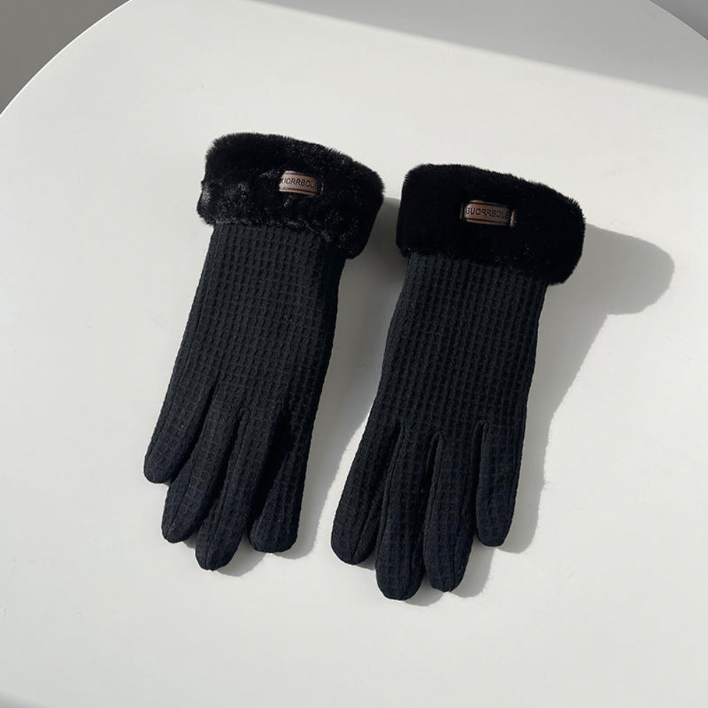 Women's Thick Warm Touchscreen Winter Gloves - Caramel