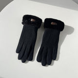 Women's thick warm touchscreen winter gloves with soft insulated fabric for everyday cold-weather wear.