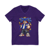 Blue Boss Streetwear Graphic V-Neck T-Shirt