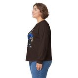 Skateboard Bunny Long Sleeve Tee — Blue Rabbit Skate Graphic