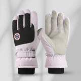 Winter ski windproof touchscreen gloves with warm fleece lining for skiing and cold-weather outdoor activities.