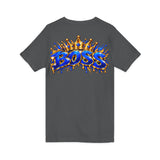 Blue Boss Streetwear Graphic V-Neck T-Shirt