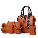 Multi-piece set New wave fashion handbag bag retro simple child bag - Gray