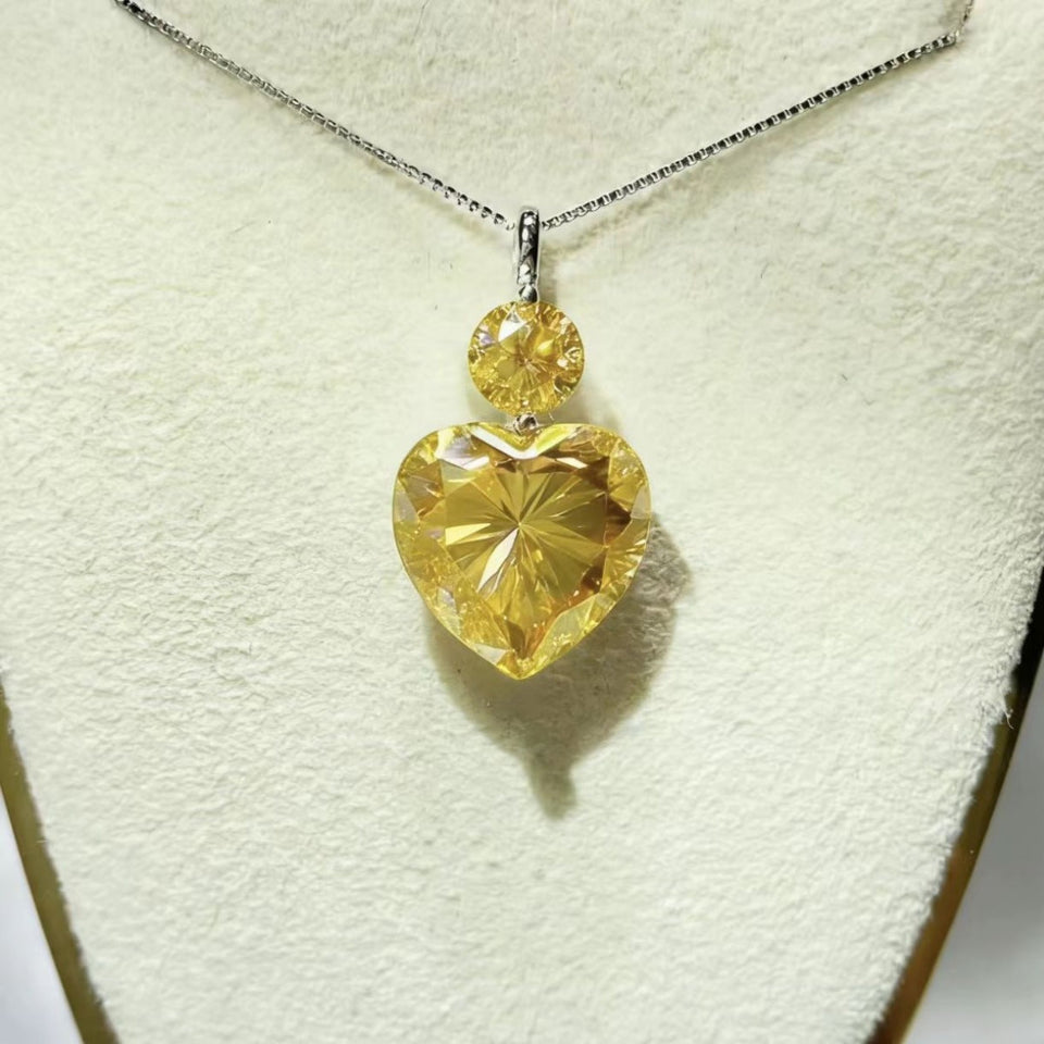 5.5 carat moissanite pendant necklace in 925 sterling silver featuring an elegant sparkling stone.