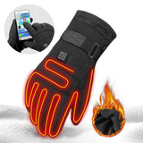 Rechargeable heated motorcycle touchscreen gloves for winter riding.