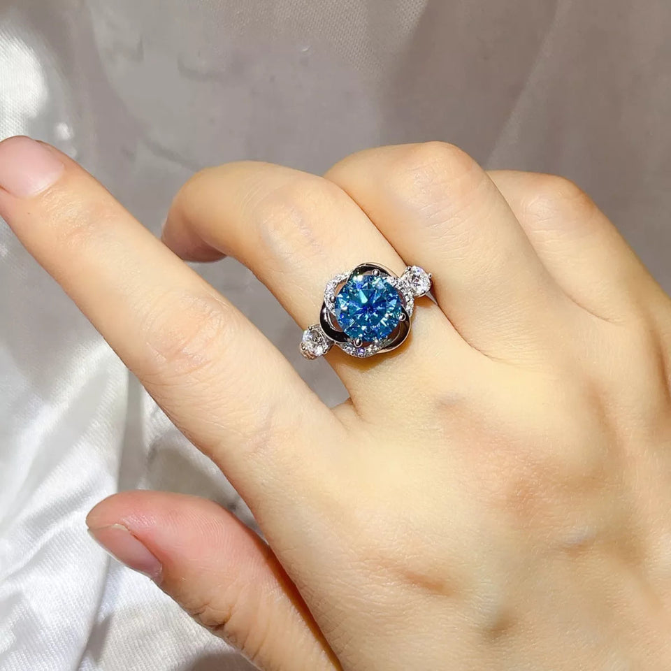 Luxury 3 Carat Moissanite Ring in 925 Sterling Silver