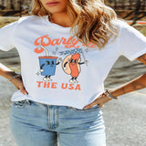 Party in the USA Patriotic Graphic Tee - White