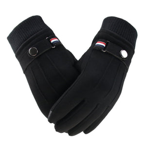 Men's suede winter gloves with soft insulated lining.