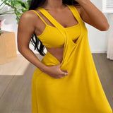 Scoop Neck Cami and Maxi Dress Set - Black