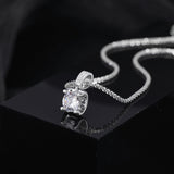 925 sterling silver zircon pendant necklace with a brilliant sparkling gemstone.