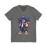 Blue Boss Streetwear Graphic V-Neck T-Shirt