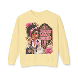 Crewneck Sweatshirt — 'Different Mindset, Different Life' Floral Afrocentric Design