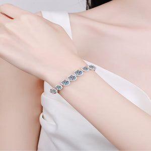 10.4 carat moissanite bracelet crafted in 925 sterling silver with brilliant sparkling gemstones.