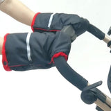 Insulated winter stroller hand muff gloves for warm hands during outdoor walks.