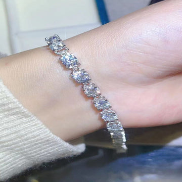 10 Carat Moissanite Platinum-Plated Bracelet - Silver