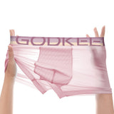 Men's Ice Silk Boxer Briefs - Light Blue