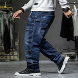 Men's Relaxed Fit Cargo Jeans - Dark Blue