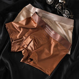 Men's Satin Light Luxury Ice Silk Underwear Summer - Champagne Apricot 4PCS