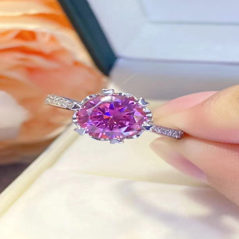 2 carat moissanite ring crafted in 925 sterling silver with a brilliant sparkling gemstone.