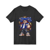 Blue Boss Streetwear Graphic V-Neck T-Shirt