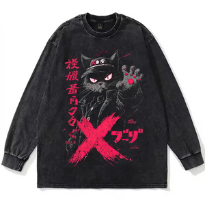Vintage Hip Hop Anime Graphic T Shirt Men Cotton Harajuku Tee