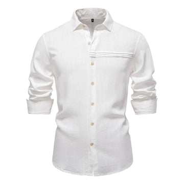Men's Button Down Collared Neck Shirt - White