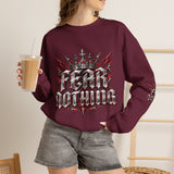 Crewneck Sweatshirt – 'Fear Nothing' Gothic Crown Graphic