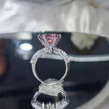 Luxury 5 carat moissanite engagement ring crafted in 925 sterling silver with a brilliant sparkling gemstone.