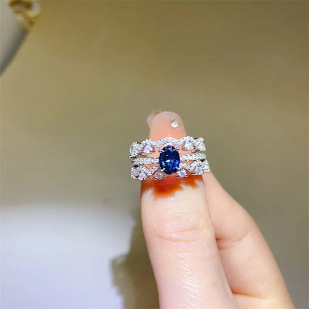 1 Carat Moissanite 925 Sterling Silver Ring - Silver