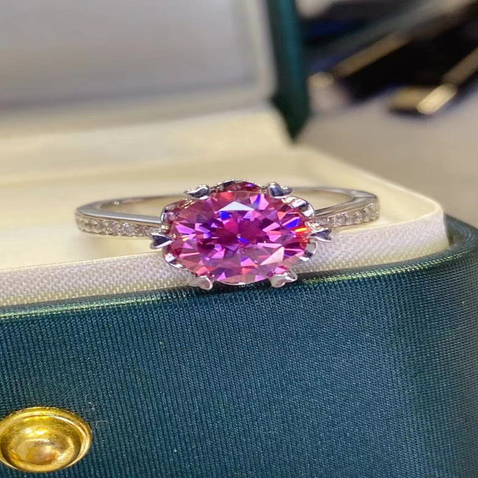2 carat moissanite ring crafted in 925 sterling silver with a brilliant sparkling gemstone.