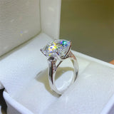 10 carat moissanite ring crafted in 925 sterling silver with a brilliant sparkling gemstone.