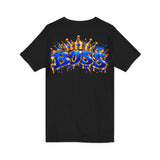 Blue Boss Streetwear Graphic V-Neck T-Shirt