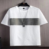 Men's Plus Size Textured Round Neck T-Shirt - Gray