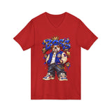 Blue Boss Streetwear Graphic V-Neck T-Shirt