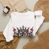 Crewneck Sweatshirt – 'Fear Nothing' Gothic Crown Graphic