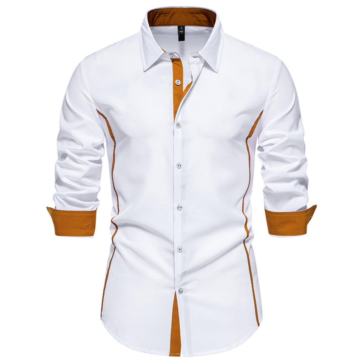 Men's Contrast Trim Button-Down Shirt - Black