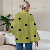 Niche Fashionable French Polka Dot Half-open Collar Design Loose Bubble