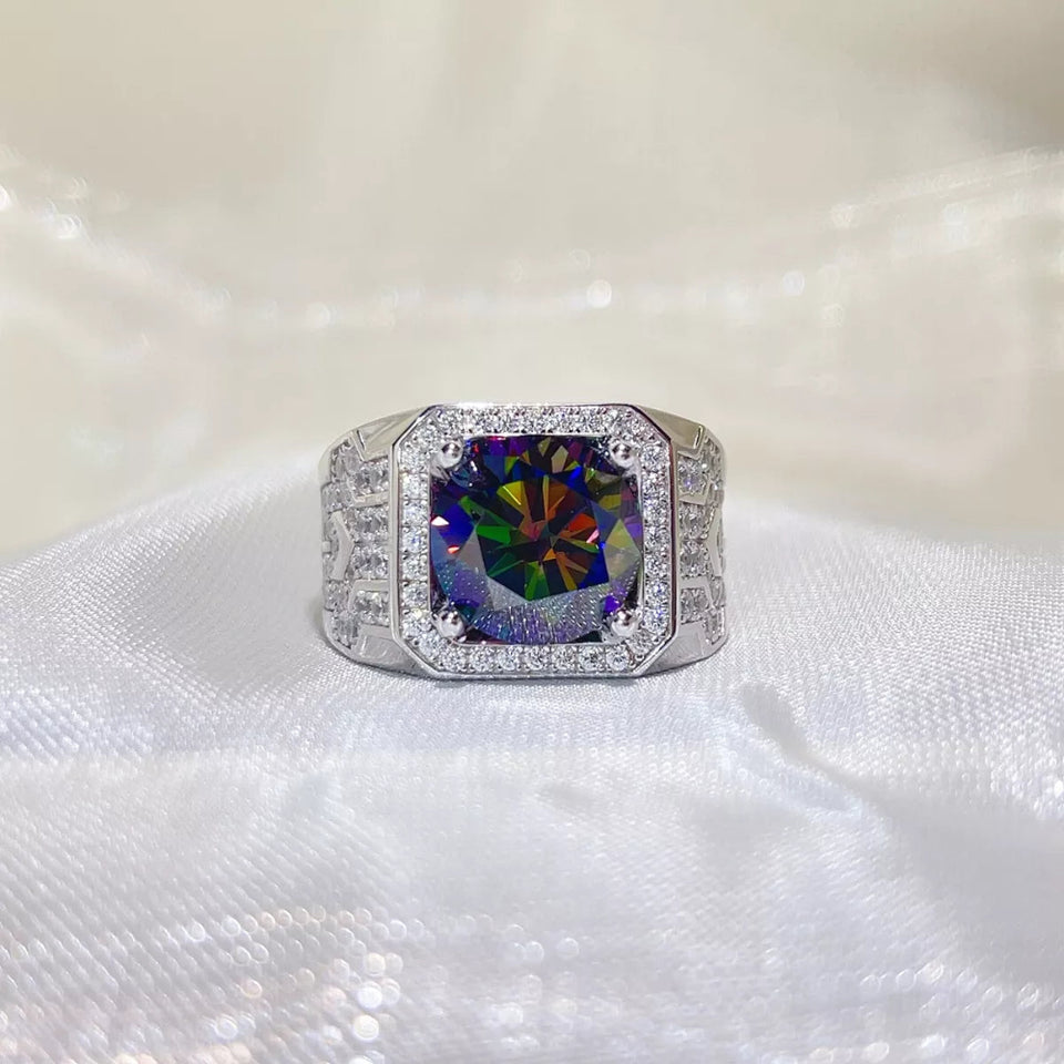 5 carat moissanite ring crafted in 925 sterling silver with a brilliant sparkling gemstone.