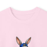 Skateboard Bunny Long Sleeve Tee — Blue Rabbit Skate Graphic