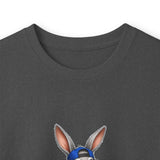 Skateboard Bunny Long Sleeve Tee — Blue Rabbit Skate Graphic