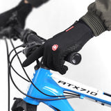 Waterproof touchscreen motorcycle winter gloves for outdoor riding.