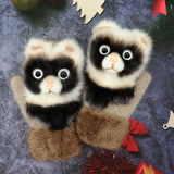 Cute plus velvet padded winter gloves with soft insulated lining.