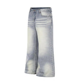 Men's Full Size Vintage Wash Wide Leg Jeans Plus Size - Medium