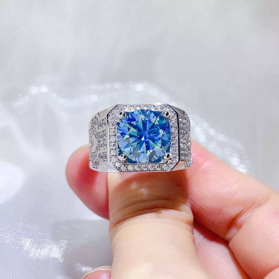 3 carat moissanite ring crafted in 925 sterling silver with a brilliant sparkling gemstone in a classic elegant setting.
