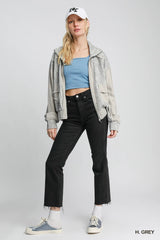 Umgee Two-Way Jacquard Zip-Up Jacket