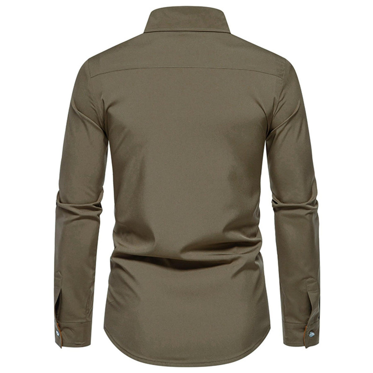 Men's Contrast Trim Button-Down Shirt - Military Green
